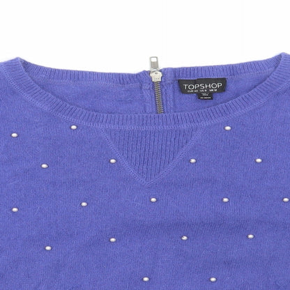 Womens UK Size 12 Topshop Blue Pullover Jumper