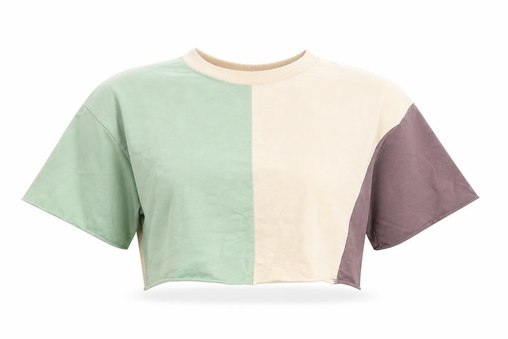 Womens UK Size M SheIn Multicoloured Cropped T-Shirt