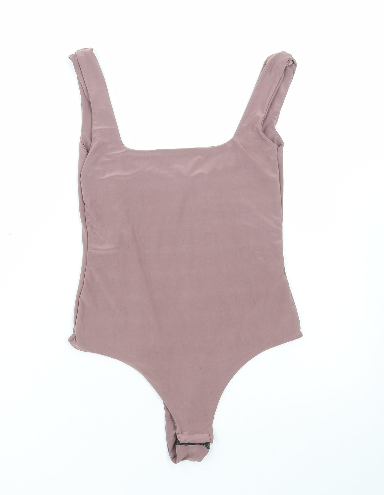 PRETTYLITTLETHING Womens Brown Polyester Bodysuit One-Piece Size 8 Snap