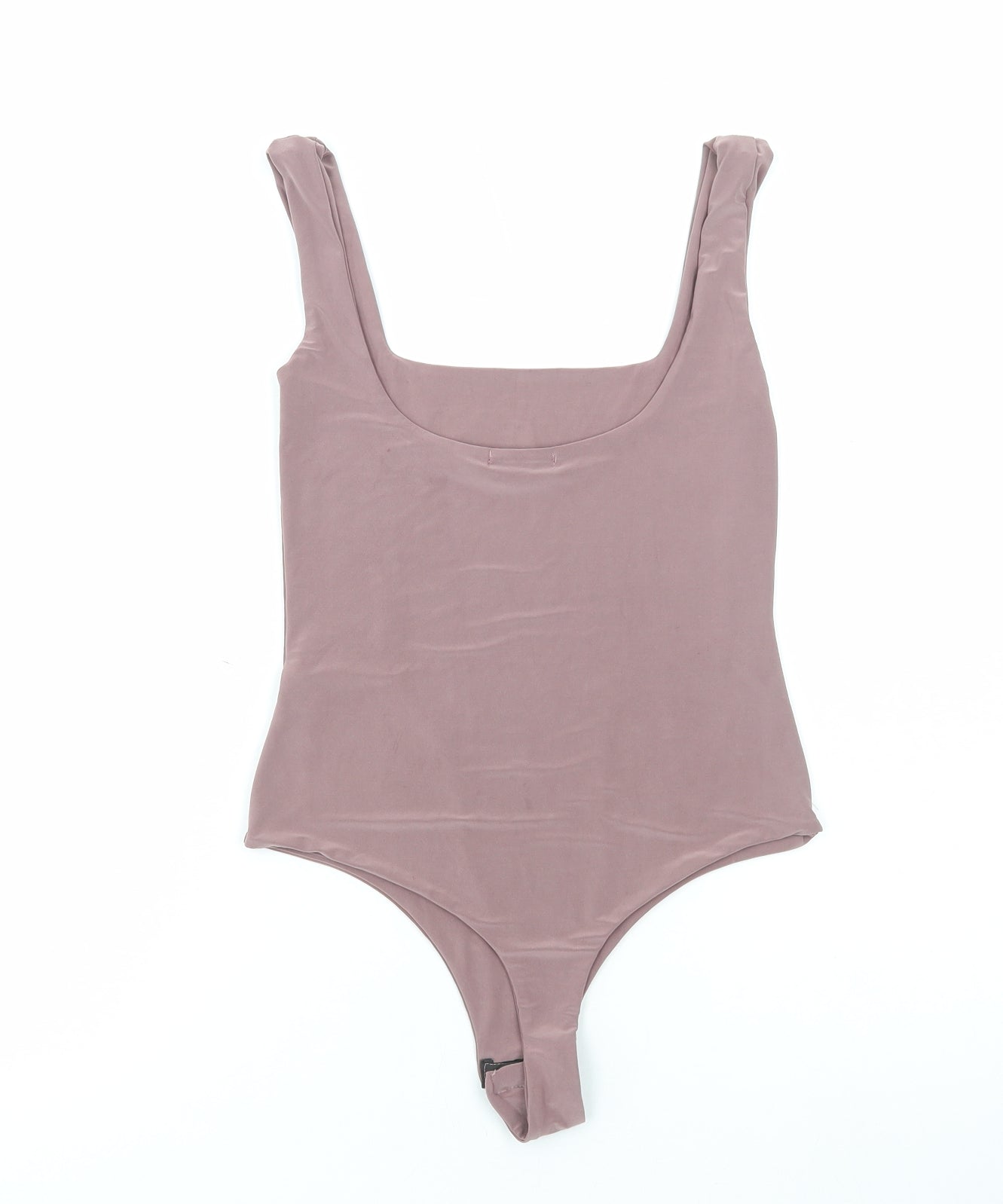 PRETTYLITTLETHING Womens Brown Polyester Bodysuit One-Piece Size 8 Snap