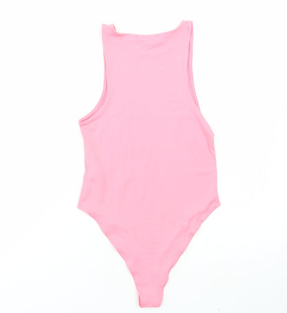 Primark Womens Pink Polyamide Bodysuit One-Piece Size XS Snap