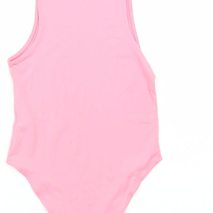 Primark Womens Pink Polyamide Bodysuit One-Piece Size XS Snap