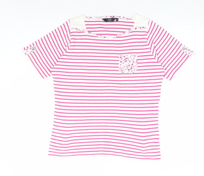 Womens UK Size 14 Isle Pink Basic T-Shirt