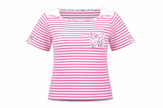 Womens UK Size 14 Isle Pink Basic T-Shirt