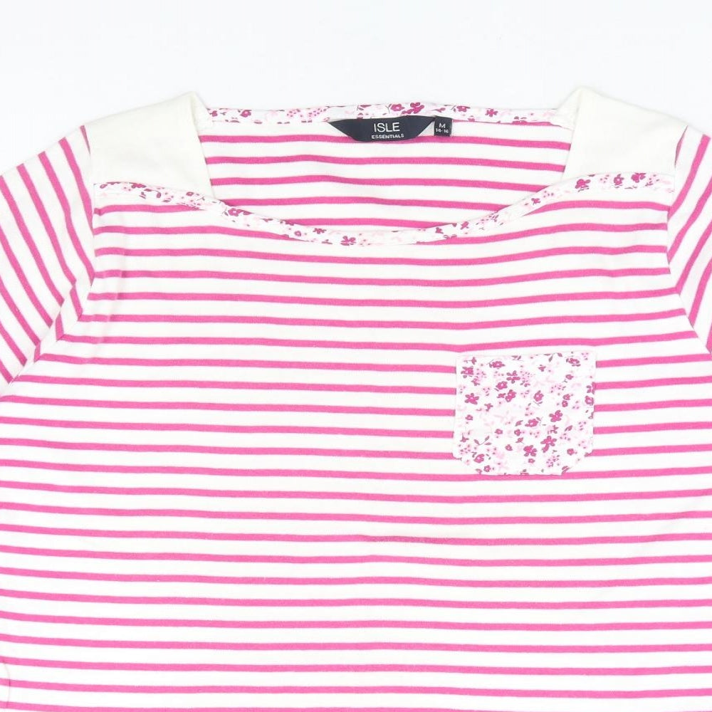 Womens UK Size 14 Isle Pink Basic T-Shirt