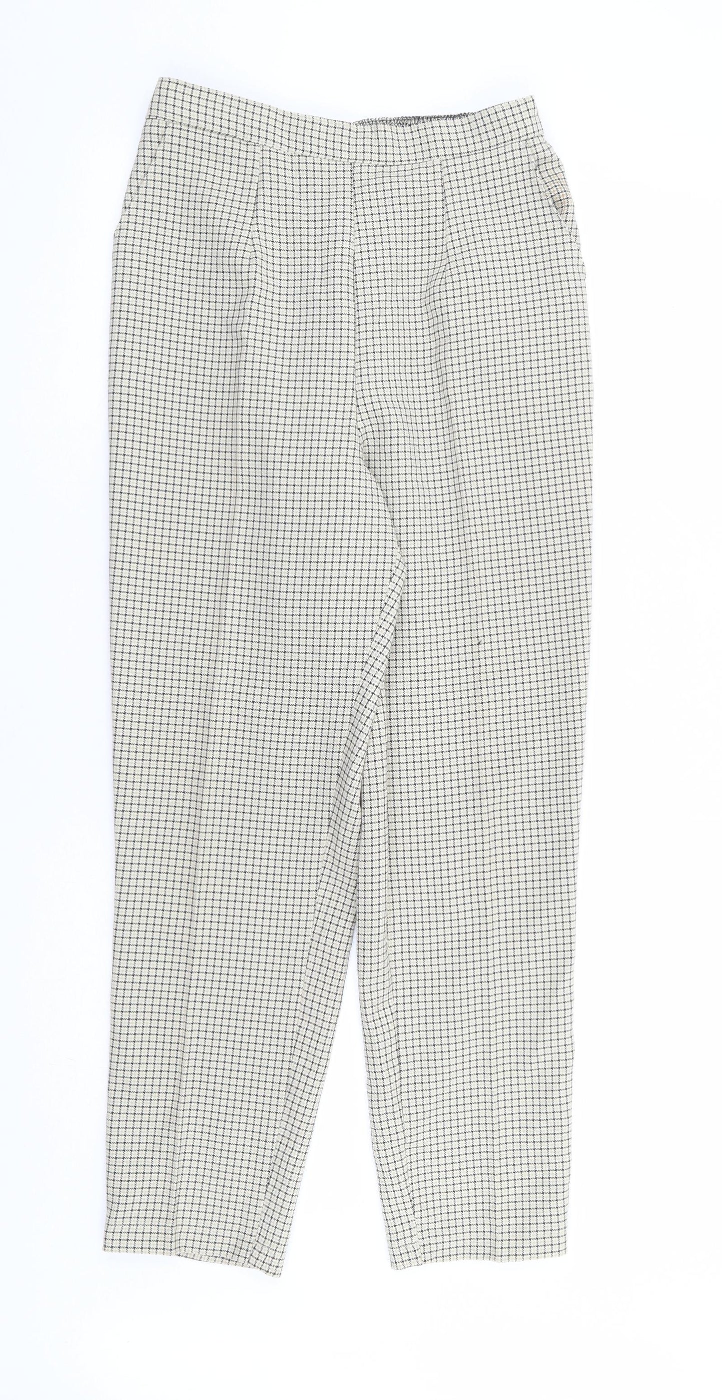 Womens UK Size 14 Preworn Regular Fit  Beige Trousers