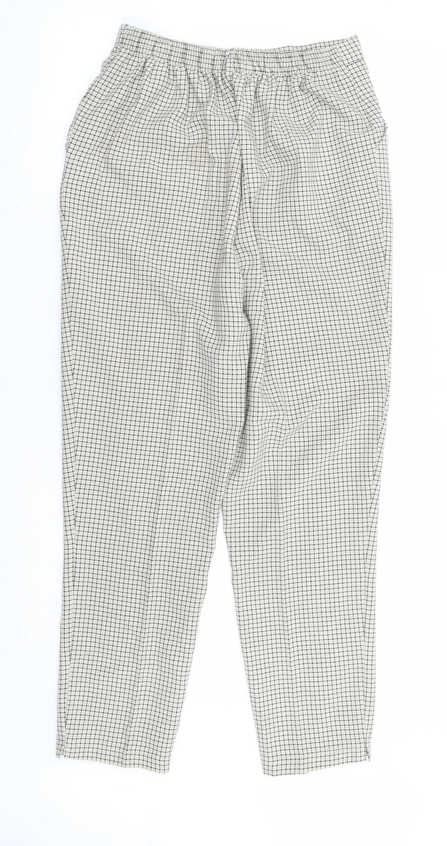 Womens UK Size 14 Preworn Regular Fit  Beige Trousers