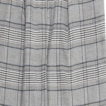 F&F Womens Grey Plaid Polyester Trousers Size 6 L27 in Regular Zip