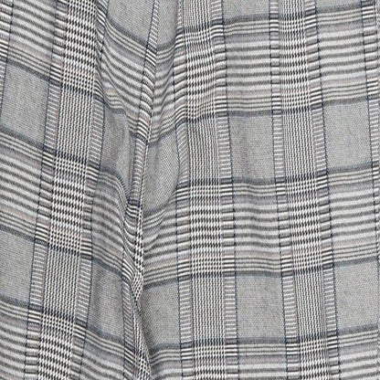F&F Womens Grey Plaid Polyester Trousers Size 6 L27 in Regular Zip