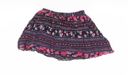 New Look Womens Multicoloured Geometric Viscose Flare Skirt Size 8