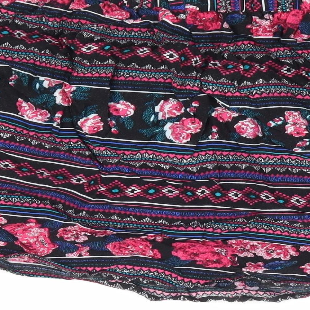 New Look Womens Multicoloured Geometric Viscose Flare Skirt Size 8