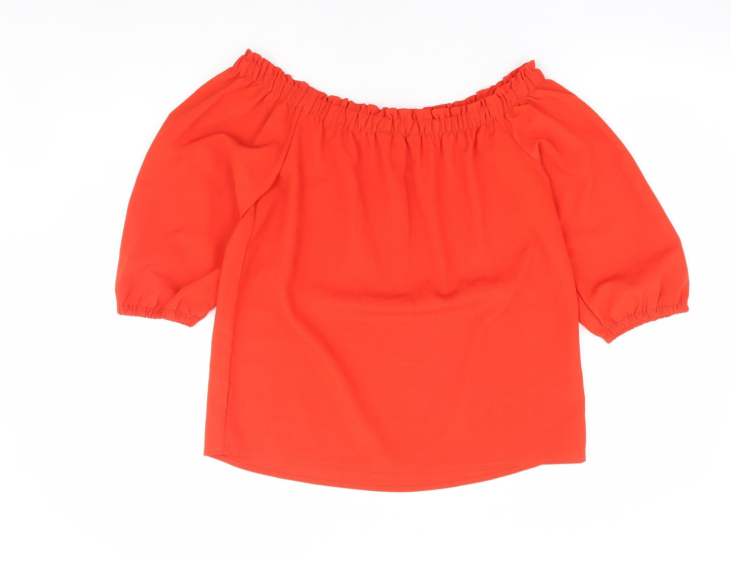 Womens UK Size S Preworn Orange Basic Blouse