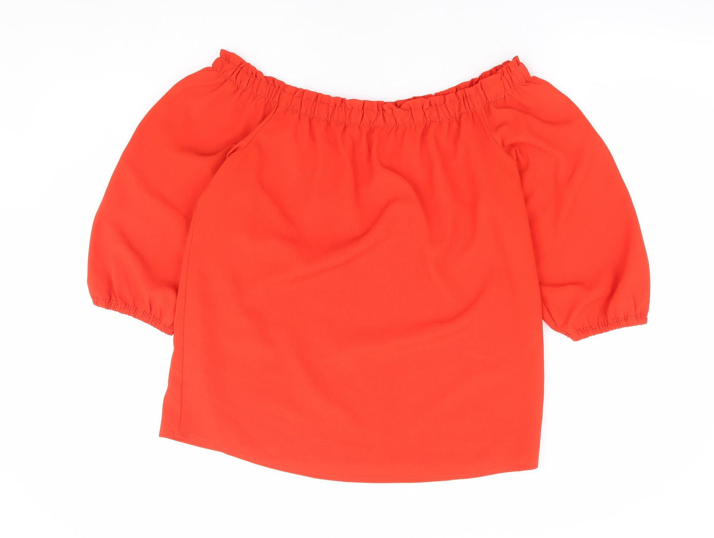 Womens UK Size S Preworn Orange Basic Blouse