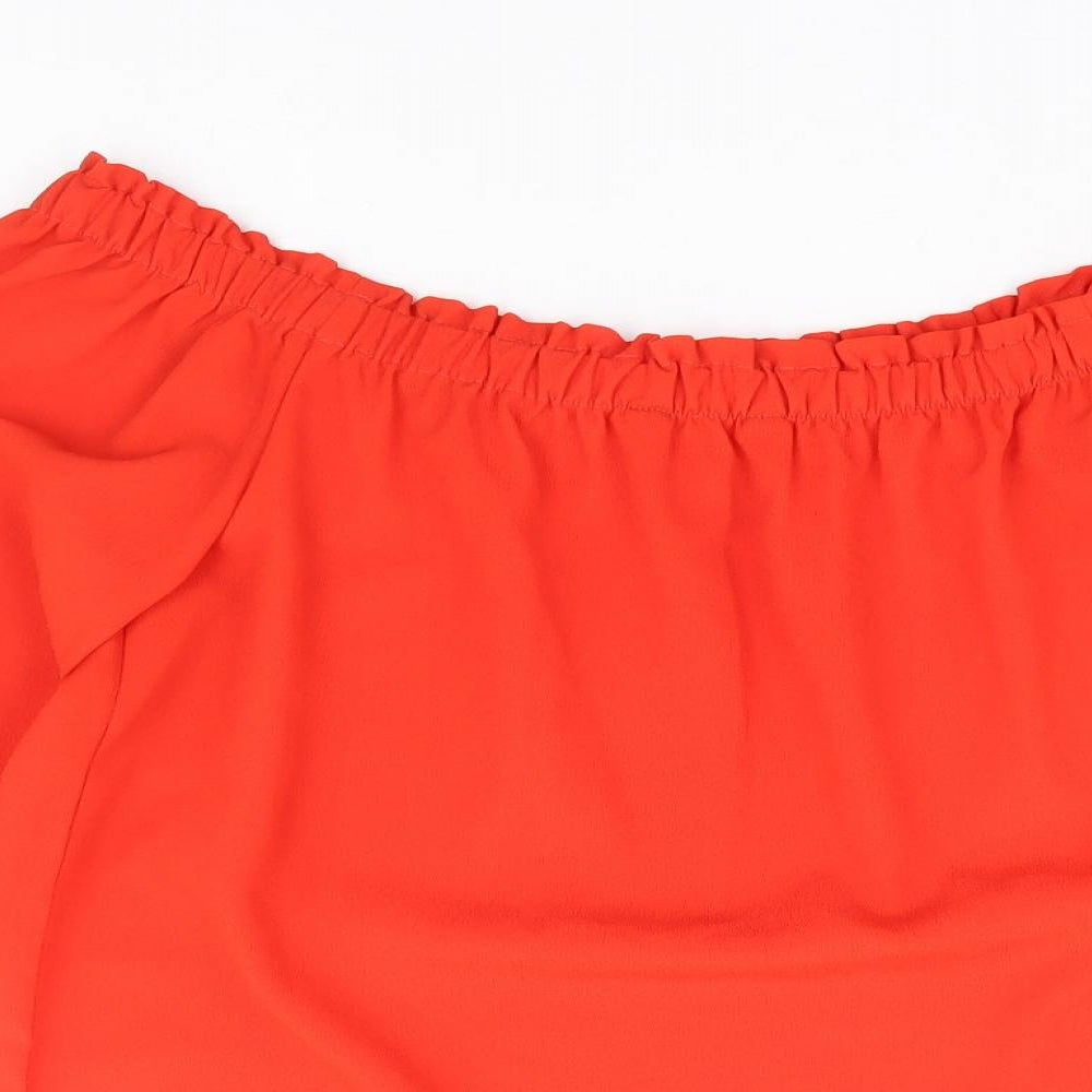 Womens UK Size S Preworn Orange Basic Blouse