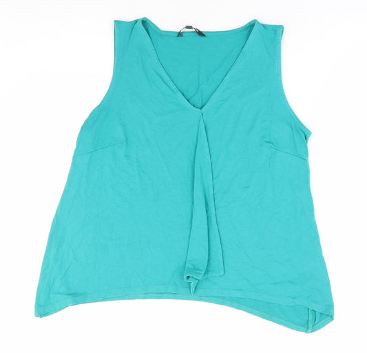 Womens UK Size 14 Bonmarché Green Basic Tank