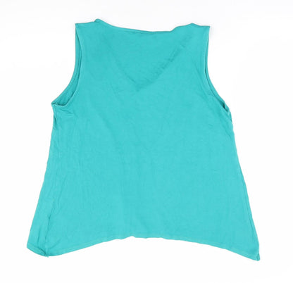 Womens UK Size 14 Bonmarché Green Basic Tank