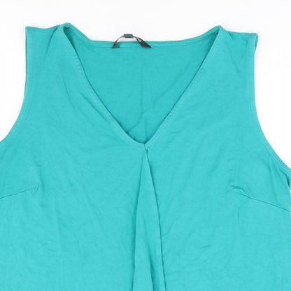 Womens UK Size 14 Bonmarché Green Basic Tank