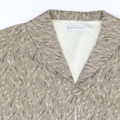 Nightengales Womens Gold Geometric Jacket Size 16 Button
