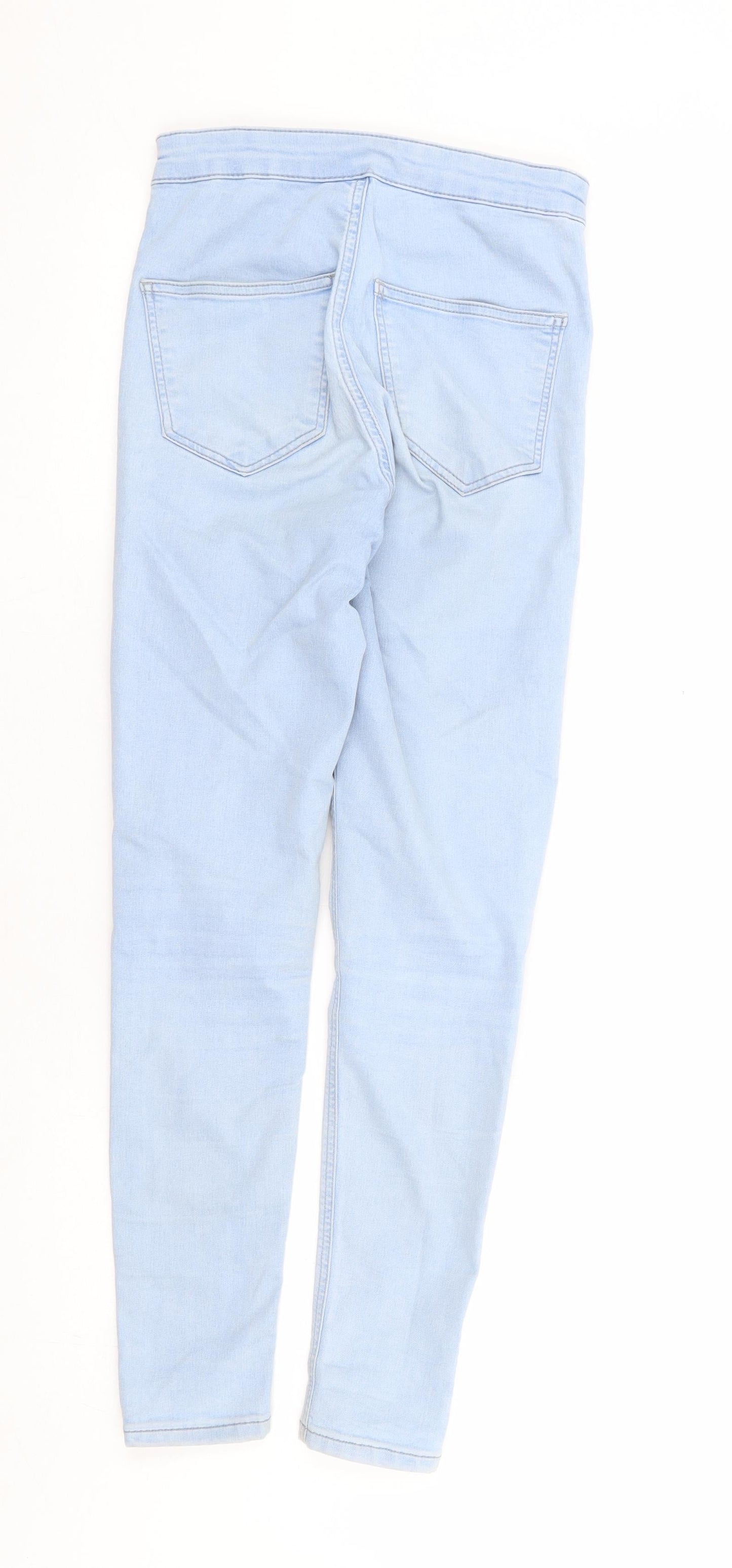 Topshop Womens Blue Cotton Skinny Jeans Size 26 in L25 in Regular Zip - Ankle Grazer