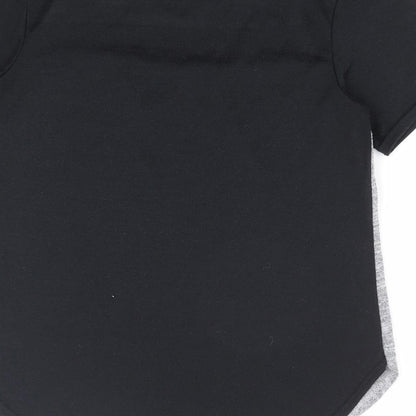 Oasis Womens Grey Polyester Basic T-Shirt Size M Round Neck - Colourblock