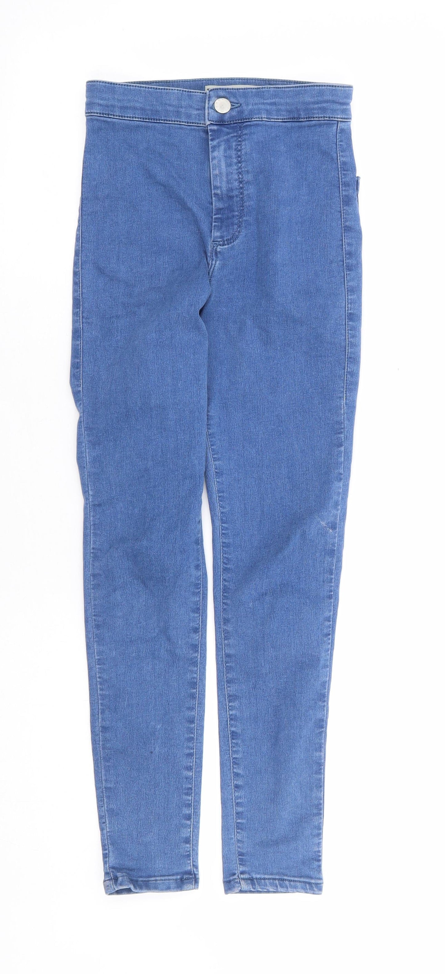 Topshop Womens Blue Cotton Skinny Jeans Size 24 in L25 in Regular Zip