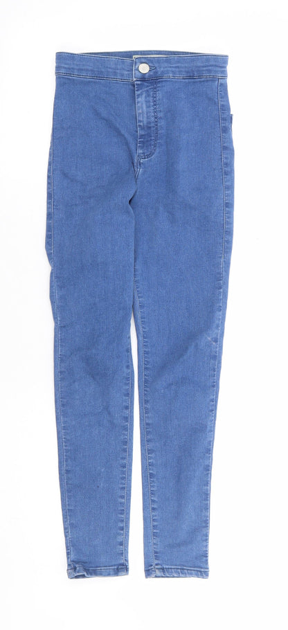 Topshop Womens Blue Cotton Skinny Jeans Size 24 in L25 in Regular Zip