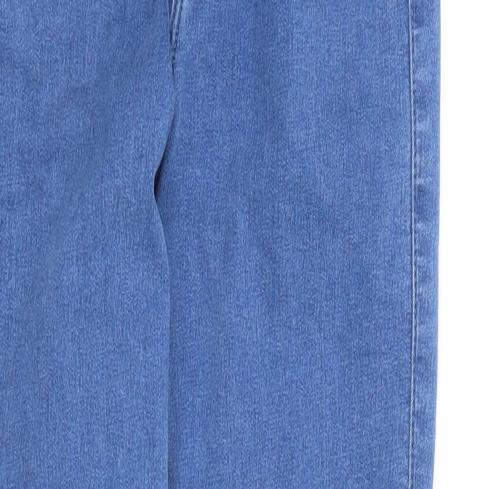 Topshop Womens Blue Cotton Skinny Jeans Size 24 in L25 in Regular Zip