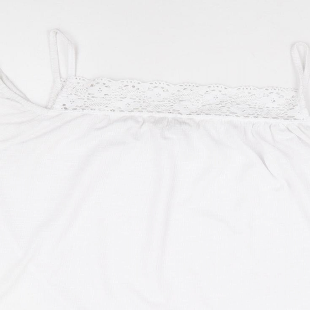 George Womens White Polyester Basic Blouse Size 16 Square Neck - Cold Shoulder Detail