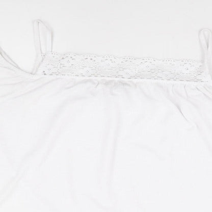 George Womens White Polyester Basic Blouse Size 16 Square Neck - Cold Shoulder Detail