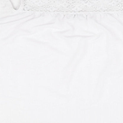 George Womens White Polyester Basic Blouse Size 16 Square Neck - Cold Shoulder Detail