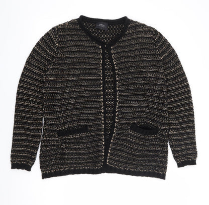 Womens UK Size L Papaya Black Cardigan Jumper