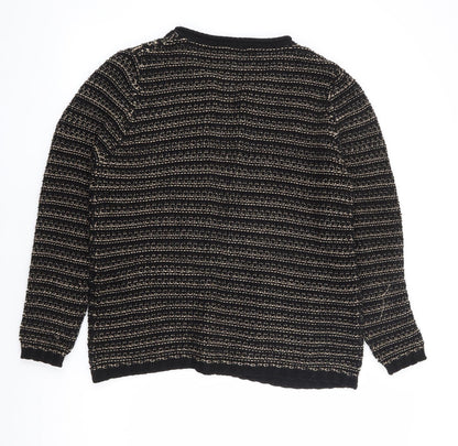 Womens UK Size L Papaya Black Cardigan Jumper