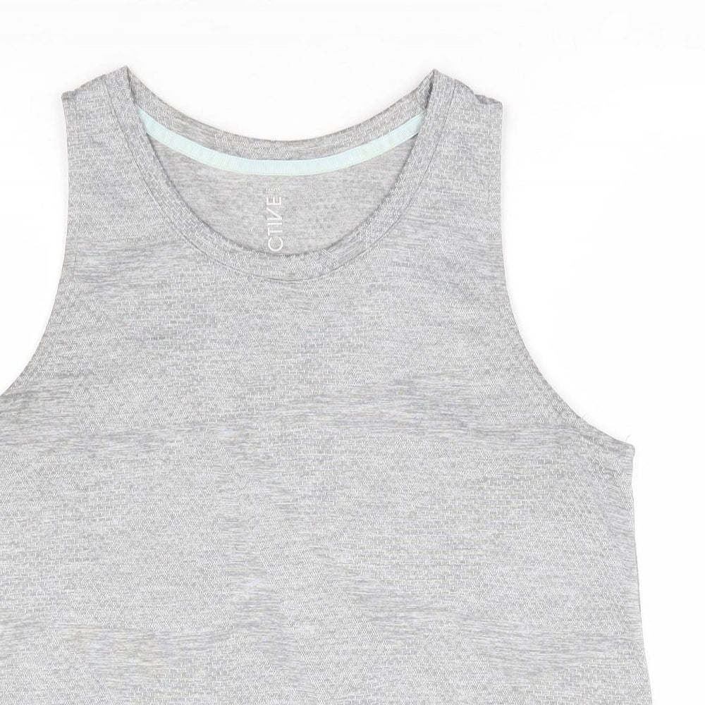 George Womens Grey Polyester Basic Tank Size S Round Neck Pullover