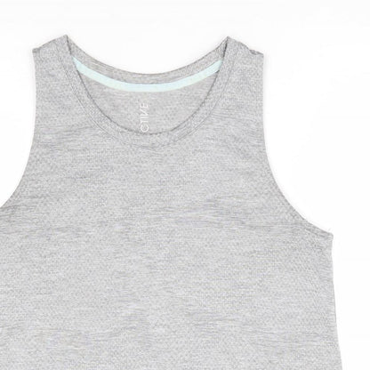 George Womens Grey Polyester Basic Tank Size S Round Neck Pullover