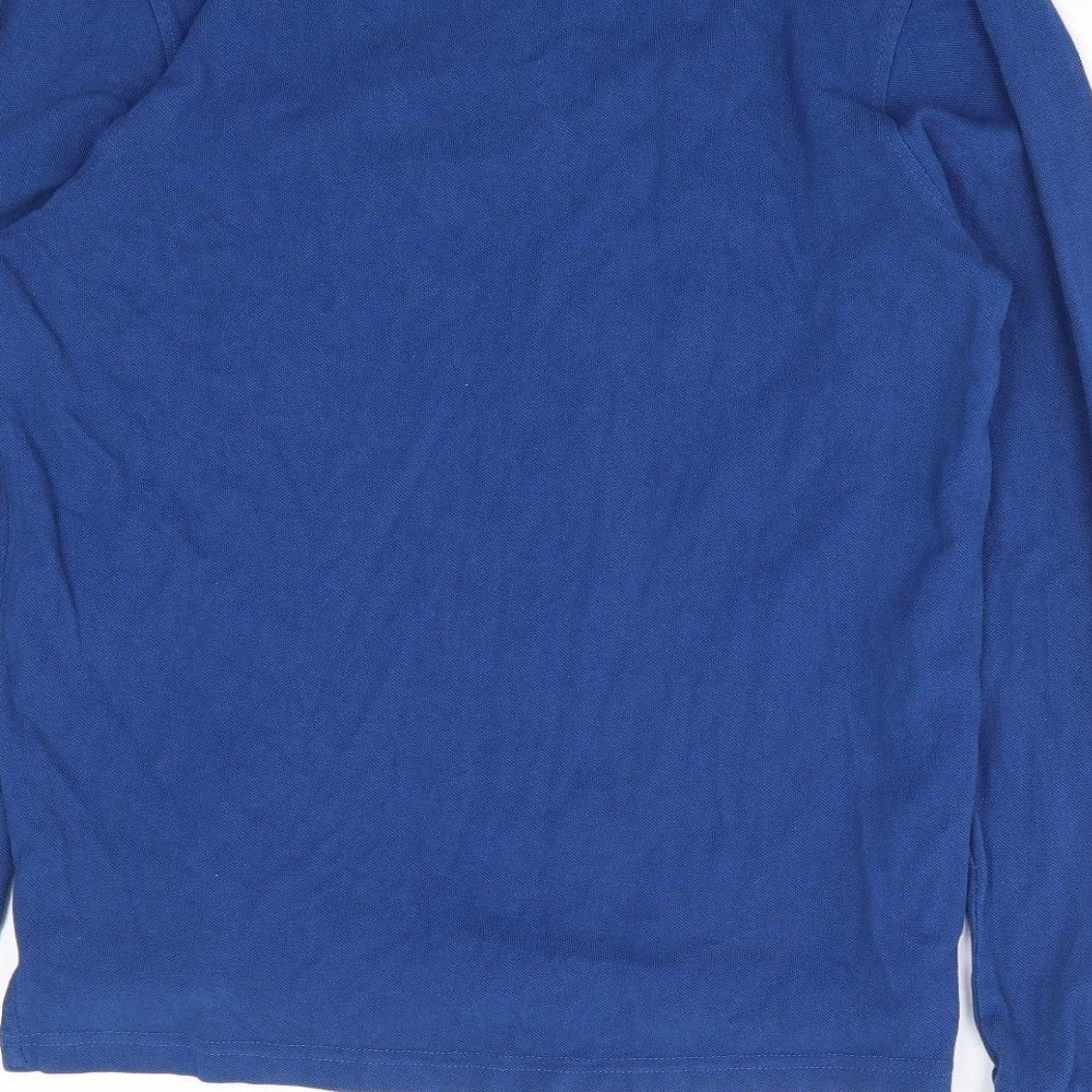 Industrialise Mens Blue Cotton Polo Size S Collared Button