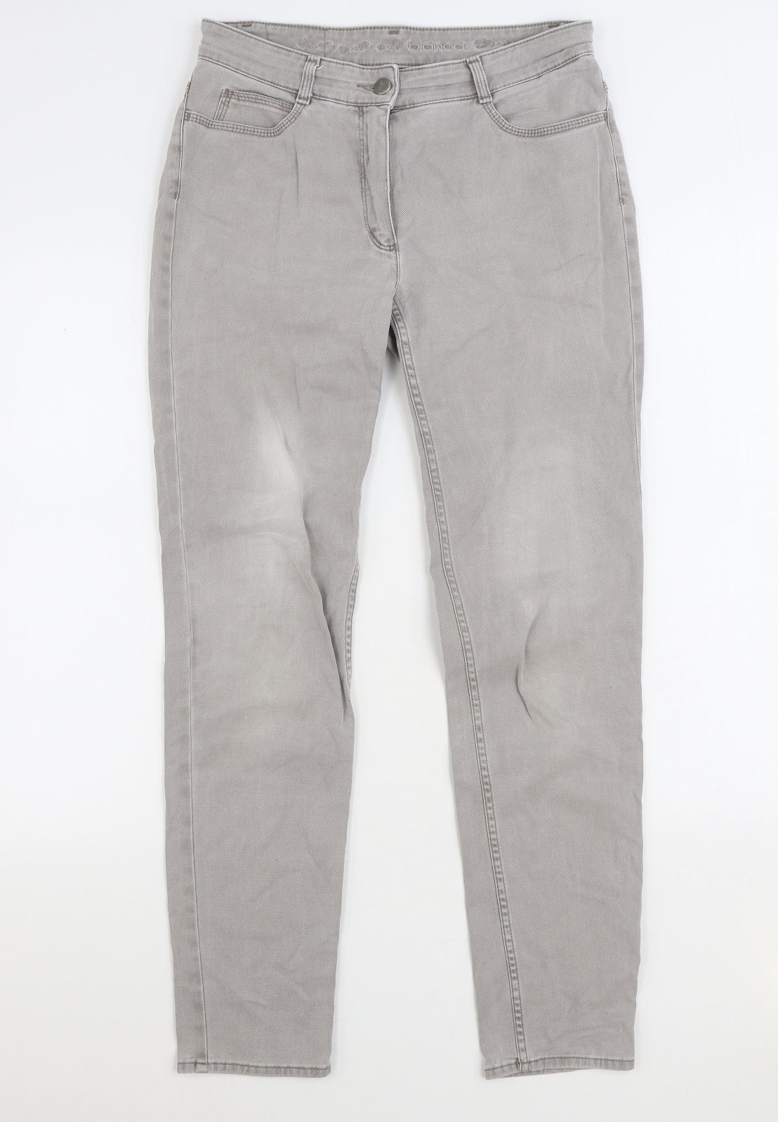 Bianco Mens Grey Cotton Straight Jeans Size 30 in L30 in Regular Zip