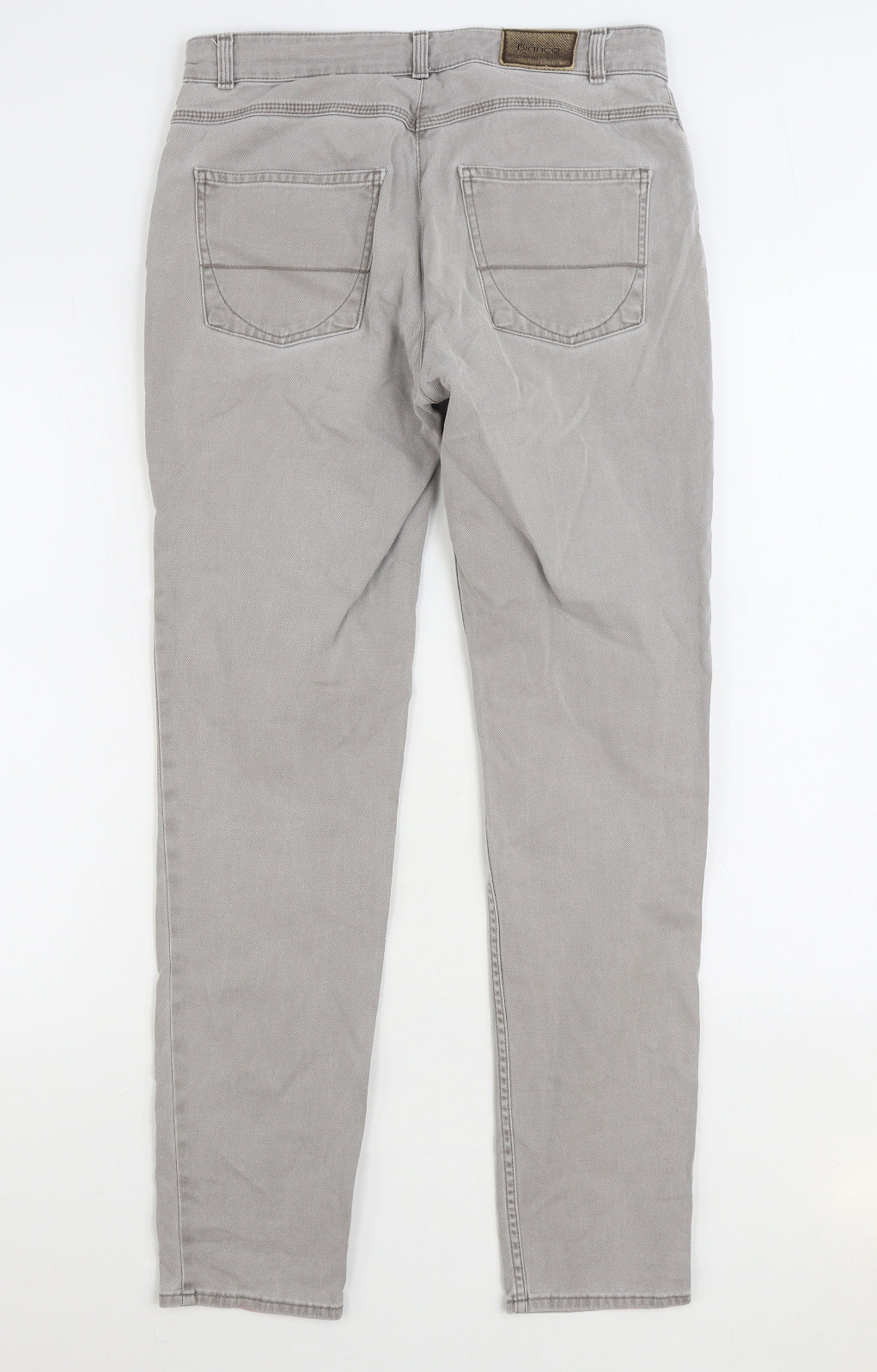 Bianco Mens Grey Cotton Straight Jeans Size 30 in L30 in Regular Zip