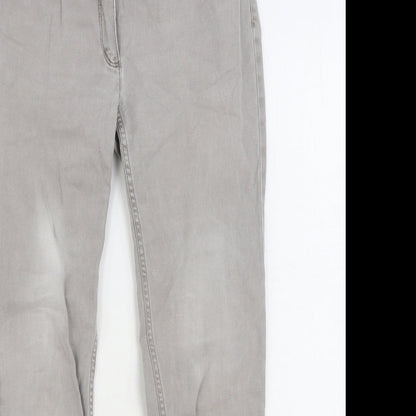 Bianco Mens Grey Cotton Straight Jeans Size 30 in L30 in Regular Zip