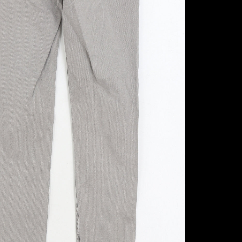 Bianco Mens Grey Cotton Straight Jeans Size 30 in L30 in Regular Zip