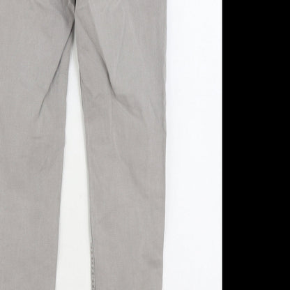 Bianco Mens Grey Cotton Straight Jeans Size 30 in L30 in Regular Zip