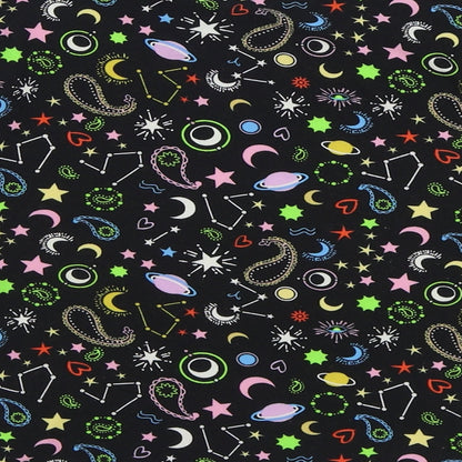 Primark Womens Multicoloured Geometric Polyester Basic T-Shirt Size 2XS Round Neck