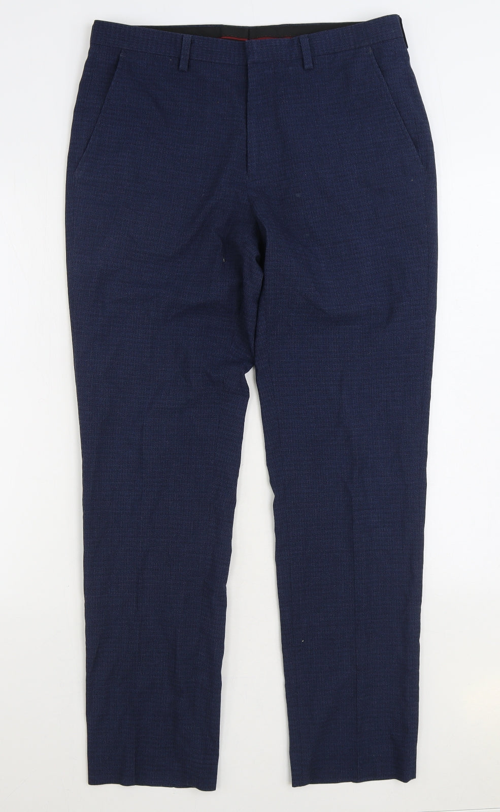 Burton Mens Blue Polyester Trousers Size 32 in L30 in Regular Zip