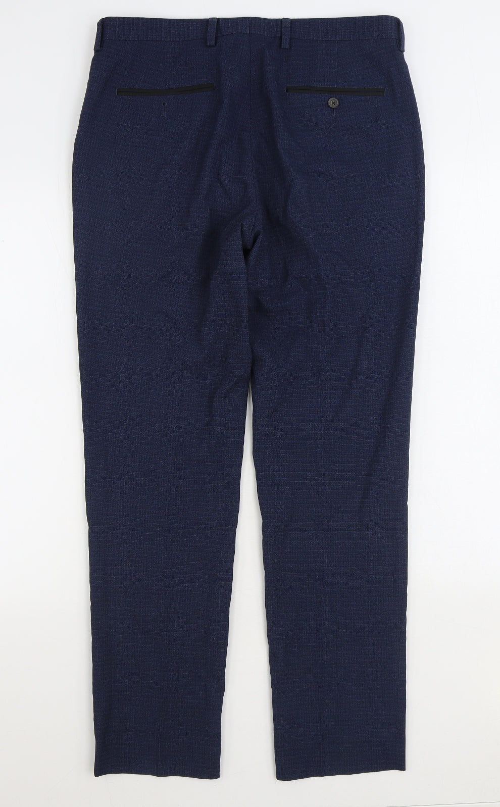 Burton Mens Blue Polyester Trousers Size 32 in L30 in Regular Zip