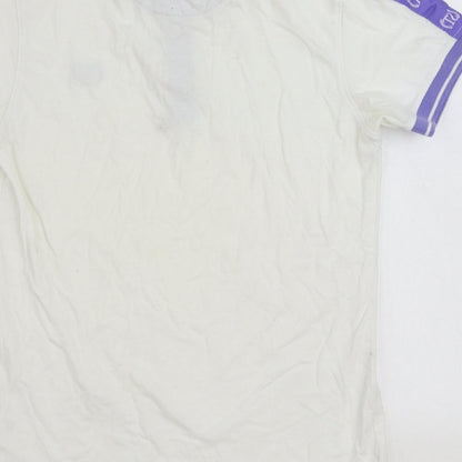 Twisted Soul Mens White 100% Cotton Polo Size S Collared Button