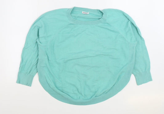 Damart Womens Blue Round Neck 100% Cotton Pullover Jumper Size 18