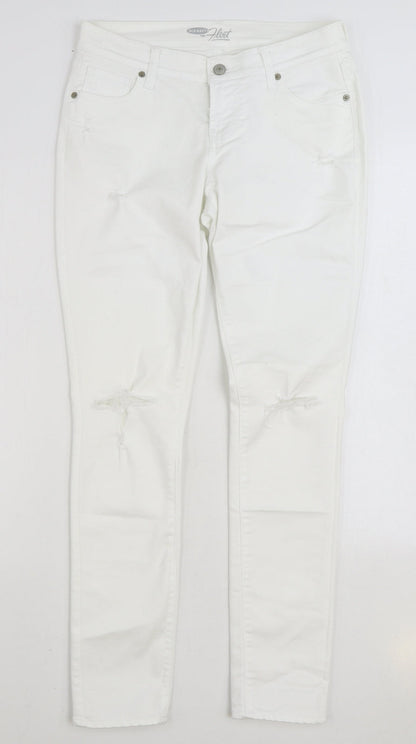Old Navy Womens White Cotton Skinny Jeans Size 30 in L29 in Regular Zip