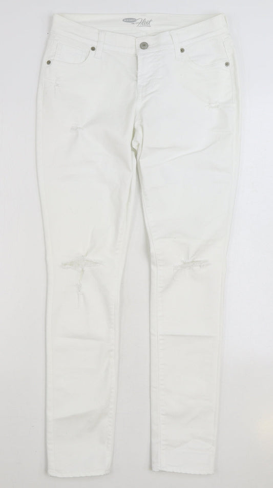 Old Navy Womens White Cotton Skinny Jeans Size 30 in L29 in Regular Zip