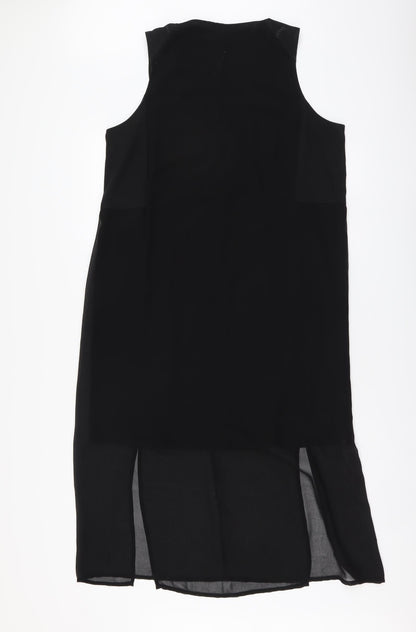 H&M Womens Black Polyester A-Line Size 16 Round Neck Pullover