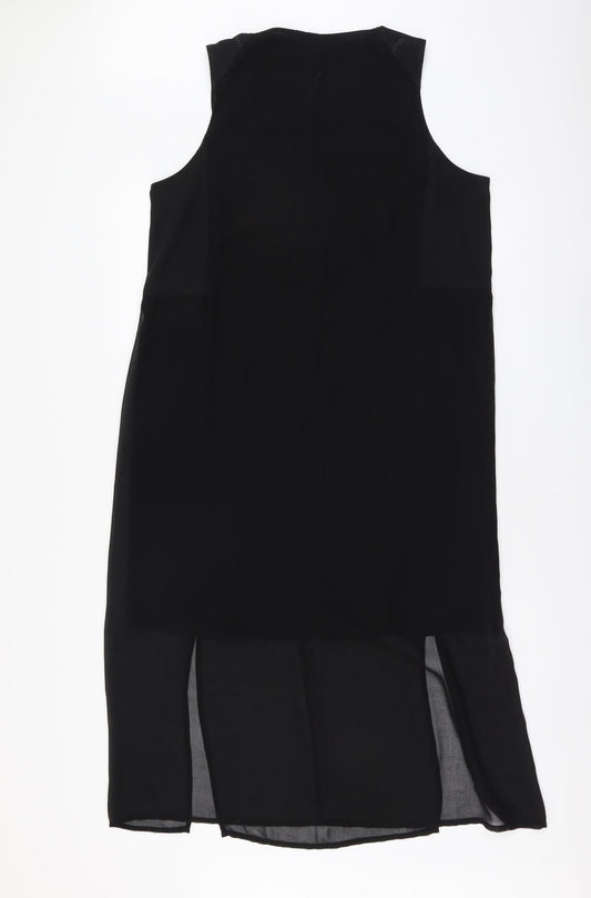 H&M Womens Black Polyester A-Line Size 16 Round Neck Pullover