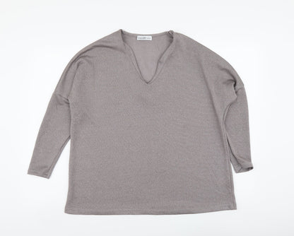 Womens UK Size S Gallery Grey Basic T-Shirt